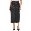 Vince Camuto Women's Faux-leather Front-slit Midi Skirt In Black