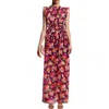 Vince Camuto Womens Printed Chiffon Maxi Dress