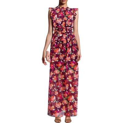 Vince Camuto Womens Printed Chiffon Maxi Dress