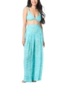 Vince Camuto Womens Printed Knotted Bikini Top Printed Cover Up Pants In Oasis