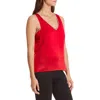 Vince Camuto Womens Rhinestone V Neck Tank Top In Red