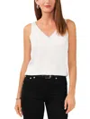 Vince Camuto Rhinestone Trim Sleeveless Top In White