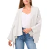 Vince Camuto Womens Ribbed Trim Acrylic Cardigan Sweater In Silver