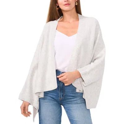 Vince Camuto Womens Ribbed Trim Acrylic Cardigan Sweater In Silver Heather