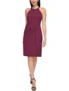 VINCE CAMUTO WOMENS RUCHED KNEE BODYCON DRESS