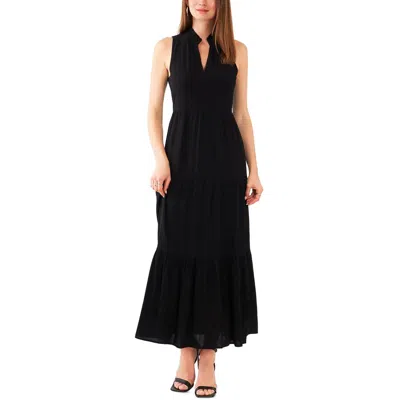 Vince Camuto Women's Split-neck Sleeveless Maxi Dress In Rich Black