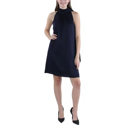 Vince Camuto Womens Satin Mini Halter Dress In Blue