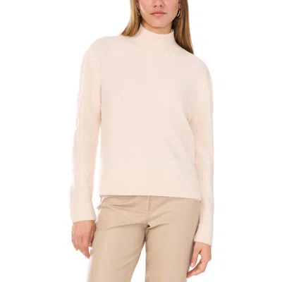 Vince Camuto Womens Sequined Acrylic Pullover Sweater In Whisper Pink