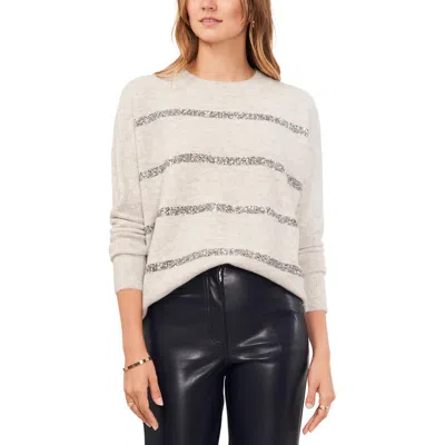 Vince Camuto Womens Sequined Acrylic Pullover Sweater In Silver Heather