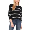 Vince Camuto Sequin Stripe Sweater In Black