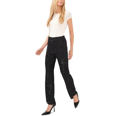 Vince Camuto Womens Sequined Polyester Flared Pants In Black