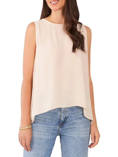 Vince Camuto Womens Sleeveless Pleated Back Blouse In Beige
