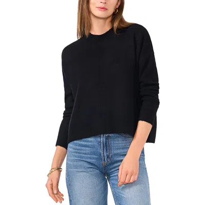 Vince Camuto Womens Solid Acrylic Crewneck Sweater In Black