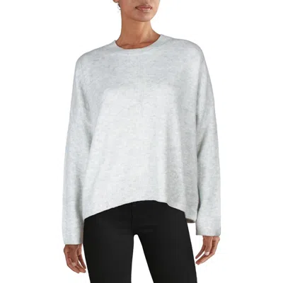 Vince Camuto Womens Solid Acrylic Crewneck Sweater In White