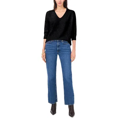 Vince Camuto Womens Solid Knit Pullover Sweater In Black