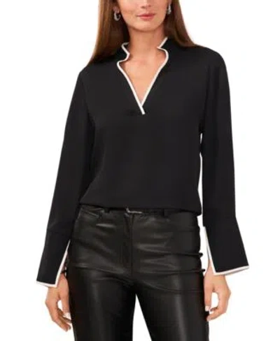 VINCE CAMUTO WOMENS SPLIT NECK CONTRAST TRIM TUNIC TOP XXS 3X