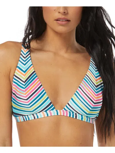 Vince Camuto Womens Striped Lined Bikini Swim Top In Multi