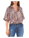 VINCE CAMUTO WOMENS TIE NECK ANIMAL PRINT BLOUSE