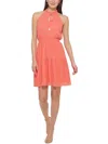 VINCE CAMUTO WOMENS TIERED MINI HALTER DRESS