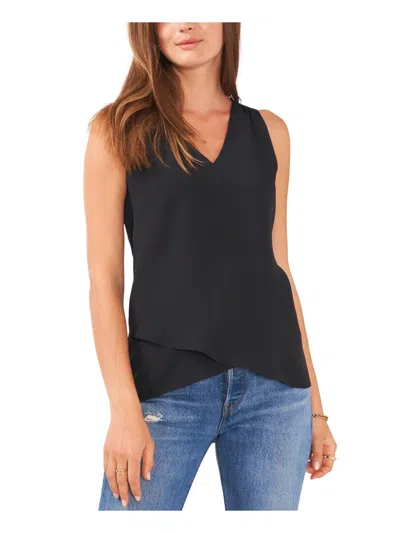 Vince Camuto Womens Tiered V-neck Blouse In Black