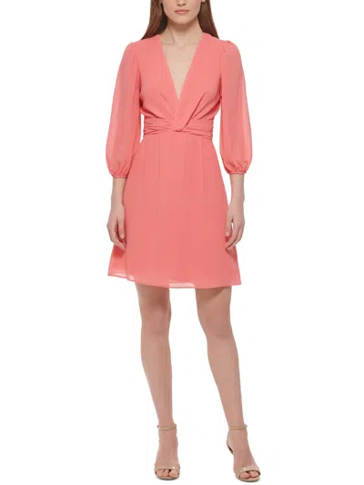 Vince Camuto Womens Twist Front Short Mini Dress In Pink