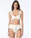 Vince Camuto Womens Underwire Bikini Top Skirted Bottoms In White