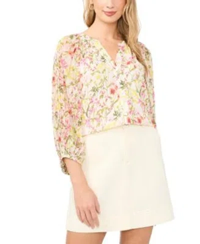 Vince Camuto Womens V Neck Blouse In Multi