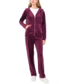 Vince Camuto Womens Velour Zip Hoodie Straight Leg Pants In Rich Black