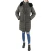 Vince Camuto Womens Warm Midi Down Coat In Green