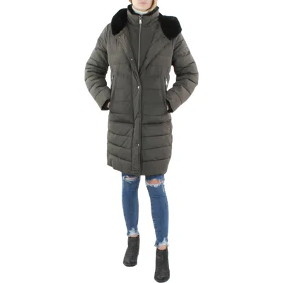 Vince Camuto Womens Warm Midi Down Coat In Green