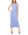 Vince Camuto Womens Whipstitched Sleeveless Sweater Midi Sweater Skirt In Denim Heather