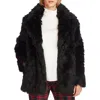 Vince Camuto Womens Winter Cold Weather Faux Fur Coat In Black