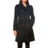Vince Camuto Womens Wool Blend Double Breasted Wool Coat In Black