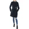 Vince Camuto Womens Wool Blend Midi Trench Coat In Black