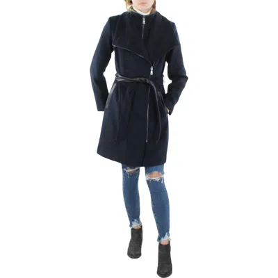 Vince Camuto Womens Wool Blend Midi Trench Coat In Black