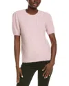 Vince Camuto Wool-bend Crewneck Sweater In Pink