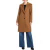 Vince Camuto Wool Blend Coat In Brown
