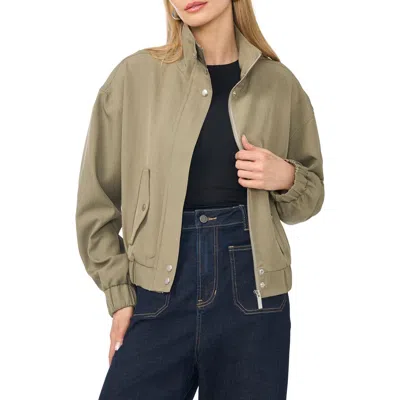 Vince Camuto Woven Bomber Jacket In Green
