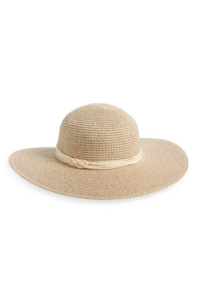 Vince Camuto Woven Floppy Hat In Neutral