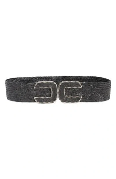 Vince Camuto Woven Stretch Belt In Black