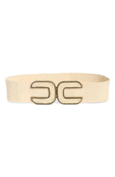 Vince Camuto Woven Stretch Belt In Neutral