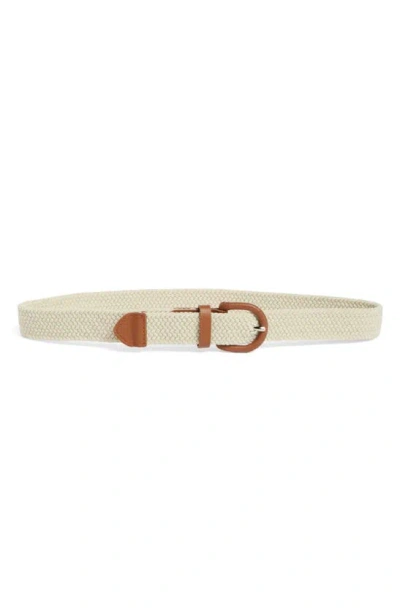 Vince Camuto Woven Stretch Belt In Neutral