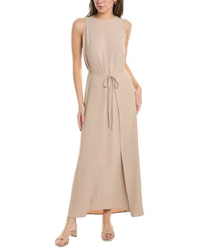 Vince Camuto Wrap Front Maxi Dress In Beige