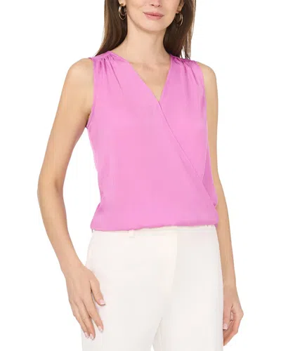 Vince Camuto Wrap Front Sleeveless Blouse In Pink