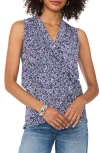 Vince Camuto Women's Printed Crossover-wrap Tank Top In Dew Blue