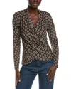 Vince Camuto Wrap Top In Brown