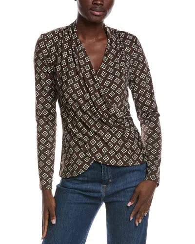 Vince Camuto Wrap Top In Brown