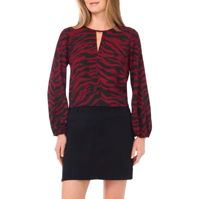 VINCE CAMUTO VINCE CAMUTO ZEBRA STRIPE CUTOUT TOP