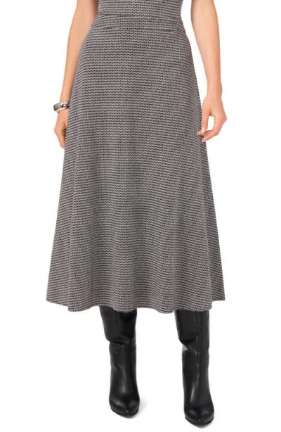 Vince Camuto Zigzag Stripe Midi Skirt In Rich Black