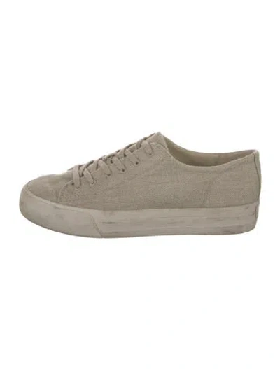 Pre-owned Vince Canvas Sneakers In Neutral